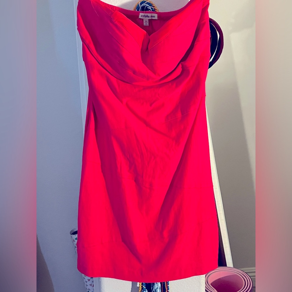 Hot pink mini dress